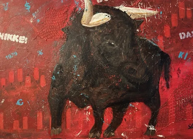 Aufschwung, Acryl Mischtechnik