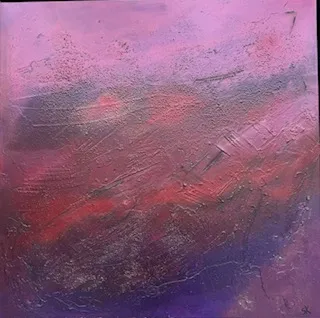 Innere Glut, Mixed Media auf Leinwand mit Sumpfkalk, Marmormehl und Antiktusche