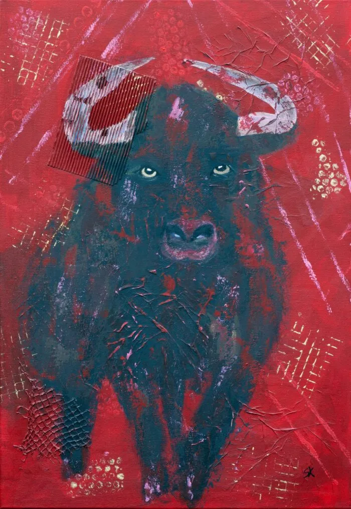 Porthos, Acryl Mischtechnik, 2024 — Rausch der Märkte